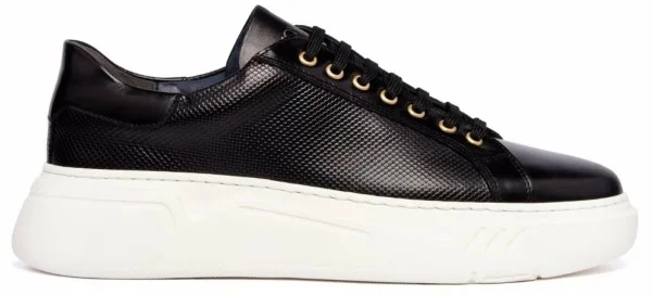 Φωτογραφία προϊόντος: Raymont ανδρικό δερμάτινο sneaker μαύρο χρώμα 922 Black