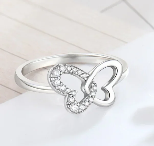 Φωτογραφία προϊόντος: Peach Jewelry Δαχτυλίδι Laura Ασήμι 925 Ρόδιο Πεταλούδα Με Ζιρκόνια
