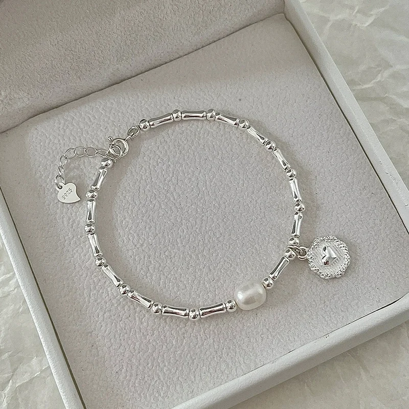 Φωτογραφία προϊόντος: Peach Jewelry Symbol Βραχιόλι Μπαμπού με Τσαρμ Καρδια Ασημι 925