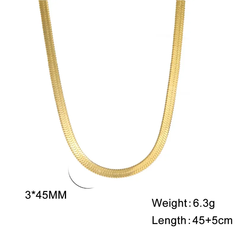 Φωτογραφία προϊόντος: Peach Jewelry Κολιέ Αλυσίδα Ανοξείδωτο Ατσάλι 304 Επιχρυσωμένο 45+5cm 3mm