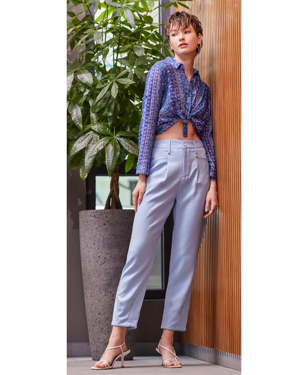 Φωτογραφία προϊόντος: CENTO FASHION 1302921 ανοιχτό μπλέ υφασμάτινο παντελόνι