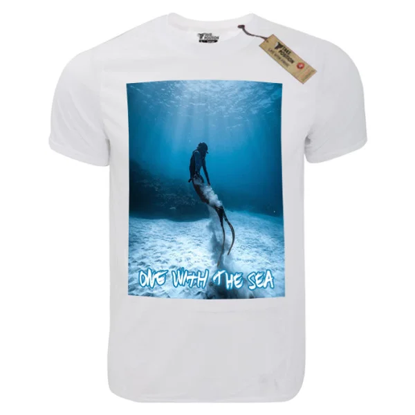Φωτογραφία προϊόντος: T-shirt unisex Takeposition T-cool λευκό One with the sea, 900-5507S
