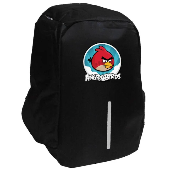 Φωτογραφία προϊόντος: Takeposition Angry Birds Logo Figures Σχολική τσάντα Razor 1κεντρική θέση Rpet 600D 44Y x 34Μ x 10Π, Μαύρο, 973-4743-02