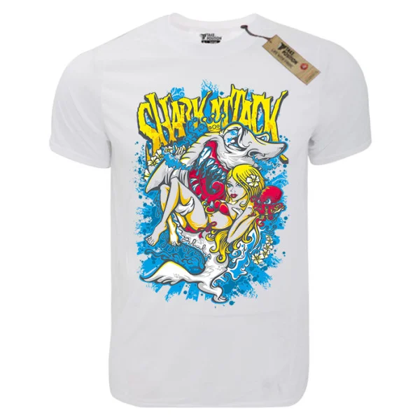 Φωτογραφία προϊόντος: T-shirt unisex Takeposition T-cool λευκό Shark Attack, 900-1508