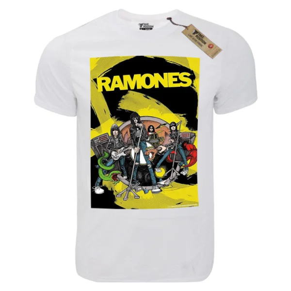 Φωτογραφία προϊόντος: T-shirt unisex Takeposition T-cool λευκό Ramones group 900-7567