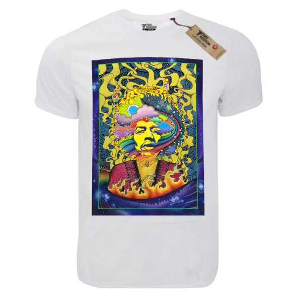 Φωτογραφία προϊόντος: T-shirt unisex Takeposition T-cool λευκό Jimi Hendrix mind waves, 900-7601