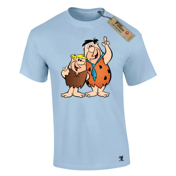 Φωτογραφία προϊόντος: T-shirt ανδρικά με στάμπες cartoon βαμβακερά Takeposition Flintones, Γαλάζιο, 320-1215-03