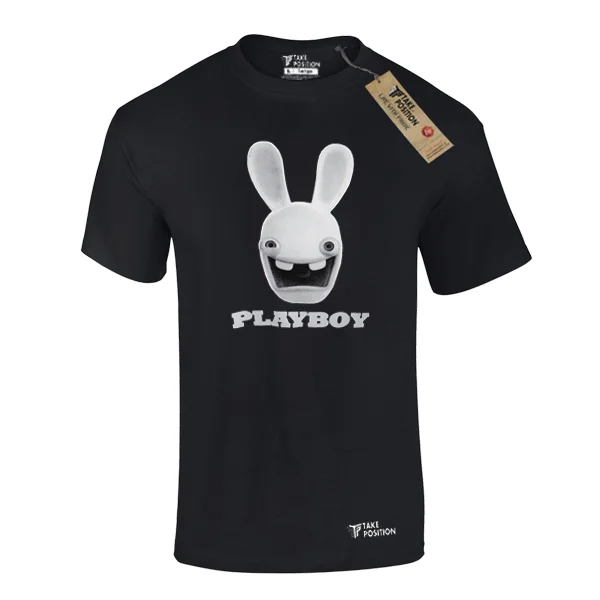 Φωτογραφία προϊόντος: T-SHIRT ΑΝΔΡΙΚΟ ΒΑΜΒΑΚΕΡΟ, TAKEPOSITION, PLAY RABBIT, ΜΑΥΡΟ, 307-1505-2-prosf