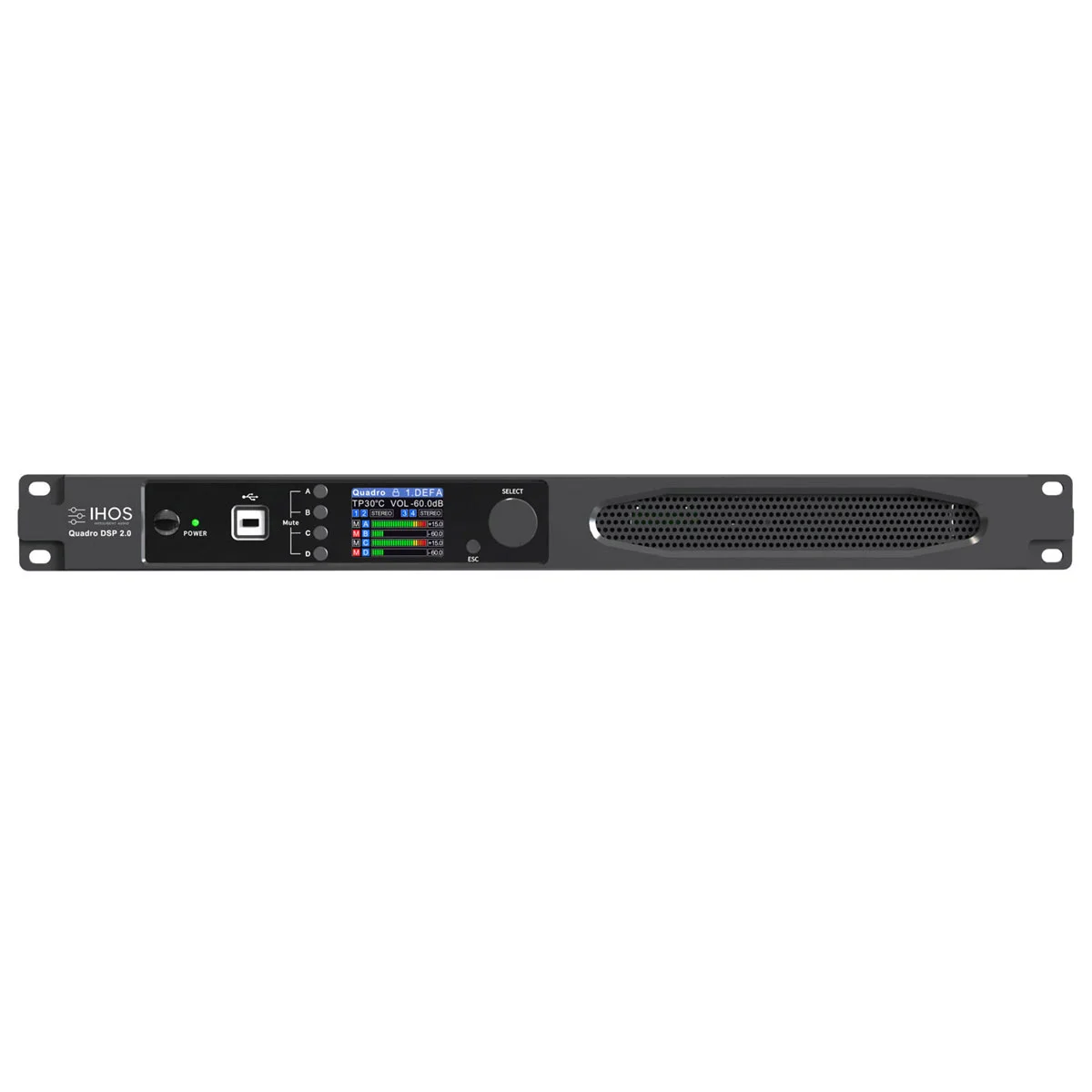 Φωτογραφία προϊόντος: Ihos QUADRO DSP 2.0 - Τελικός ενισχυτής DSP 4 καναλιών 4x500W/4Ω