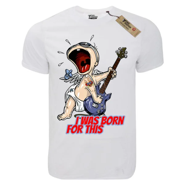 Φωτογραφία προϊόντος: TakePosition T-shirt unisex T-cool λευκό I was born for this, 900-7676