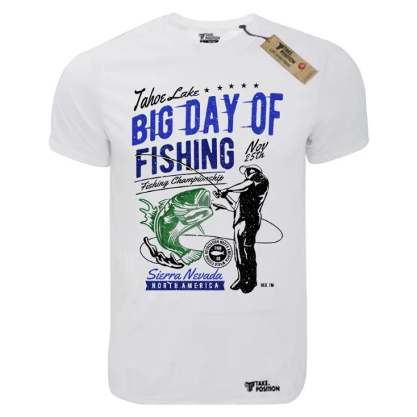 Φωτογραφία προϊόντος: T-shirt unisex Takeposition T-cool λευκό Big Day of Fishing, 900-2004