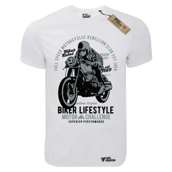 Φωτογραφία προϊόντος: T-shirt unisex Takeposition T-cool λευκό Bikers Lifestyle 900-9028