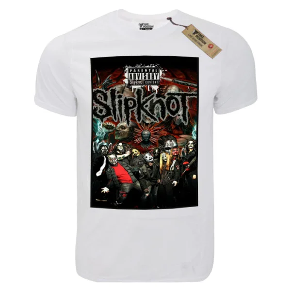 Φωτογραφία προϊόντος: T-shirt unisex Takeposition T-cool λευκό Slipknot parental advisor, 900-7562