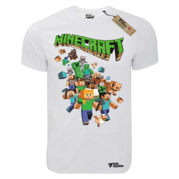 Φωτογραφία προϊόντος: TakePosition T-shirt unisex T-cool λευκό Minecraft Heroes party, 900-4765