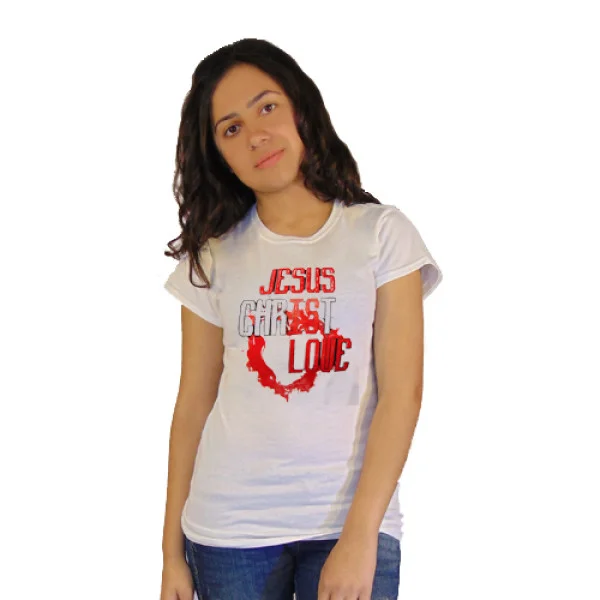 Φωτογραφία προϊόντος: T-SHIRT ΓΥΝΑΙΚΕΙΟ TAKEPOSITION, JESUS IS LOVE, ΛΕΥΚΟ/ MEDIUM, 504-5010-prosf