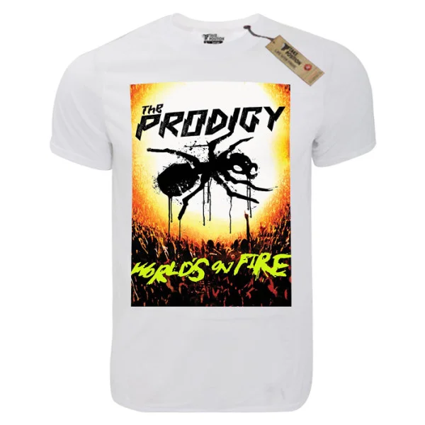 Φωτογραφία προϊόντος: T-shirt unisex Takeposition T-cool λευκό The Prodigy worlds on fire, 900-7662
