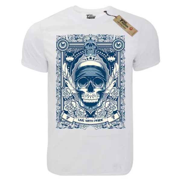 Φωτογραφία προϊόντος: T-shirt unisex Takeposition T-cool λευκό Ethnic Scull, 900-8005
