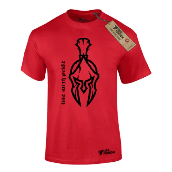 Φωτογραφία προϊόντος: T-SHIRT ΑΝΔΡΙΚΟ ΒΑΜΒΑΚΕΡΟ, TAKEPOSITION, SPARTANS PRIDE, ΚΟΚΚΙΝΟ, 307-5526-prosf