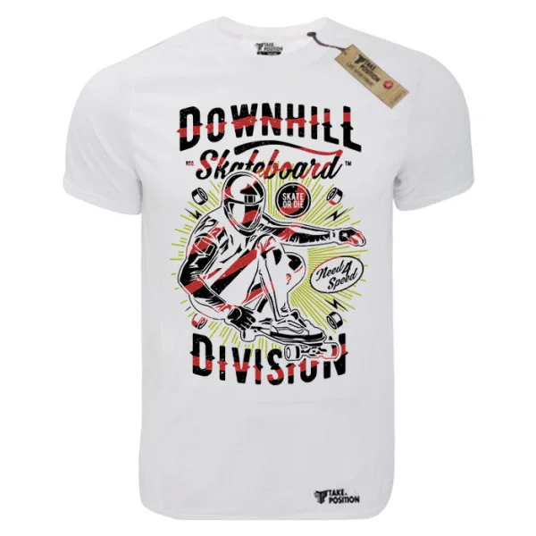 Φωτογραφία προϊόντος: T-shirt unisex Takeposition T-cool λευκό Downhill Skateboard, 900-5548