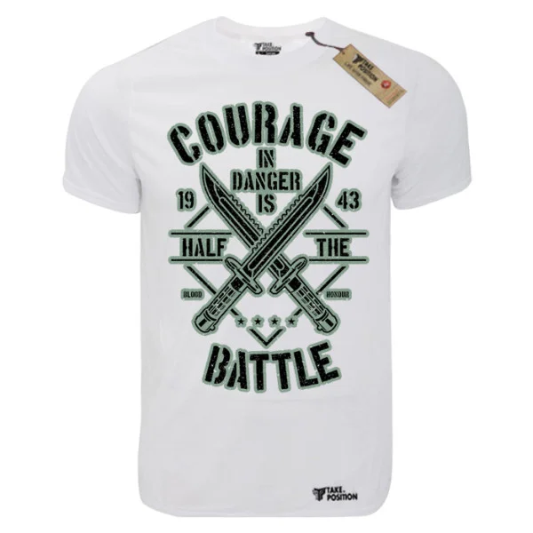 Φωτογραφία προϊόντος: T-shirt unisex Takeposition T-cool λευκό Courage Battle, 900-2009