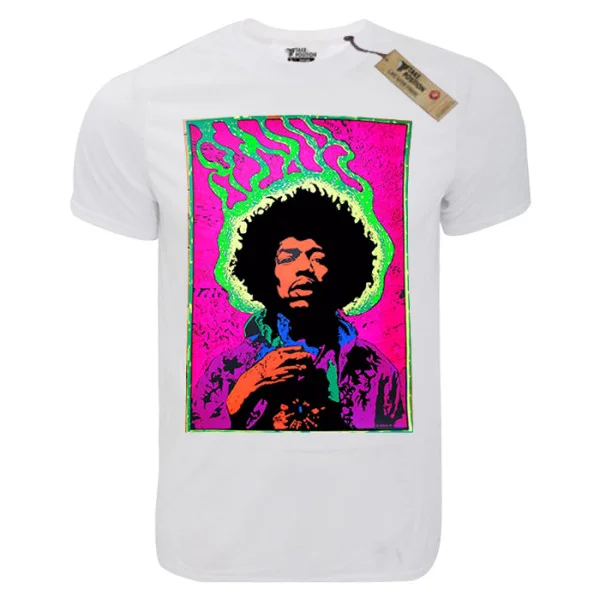 Φωτογραφία προϊόντος: T-shirt unisex Takeposition T-cool λευκό Jimi Hendrix Power in flames 900-7604