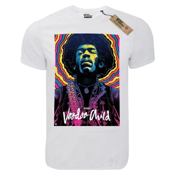 Φωτογραφία προϊόντος: T-shirt unisex Takeposition T-cool λευκό Jimi Hnedrix Woodoo child, 900-7600