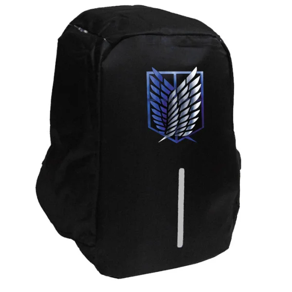 Φωτογραφία προϊόντος: Takeposition Anime Attack on Titans logo Σχολική τσάντα Razor 1κεντρική θέση Rpet 600D 44Y x 34Μ x 10Π, Μαύρο, 973-1113-02