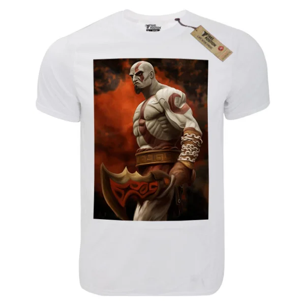 Φωτογραφία προϊόντος: T-shirt unisex Takeposition T-cool λευκό Kratos ready for war, 900-4517