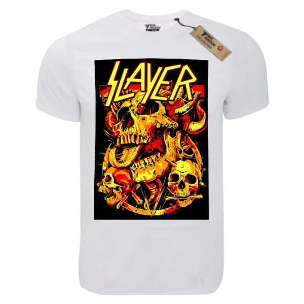 Φωτογραφία προϊόντος: T-shirt unisex Takeposition T-cool λευκό Slayer Sculls, 900-7655