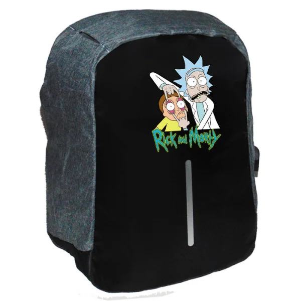 Φωτογραφία προϊόντος: Takeposition Anime Rick and Morty Σχολική τσάντα Razor 1κεντρική θέση Rpet 600D 44Y x 34Μ x 10Π Μαύρο/γκρι 973-1263-07