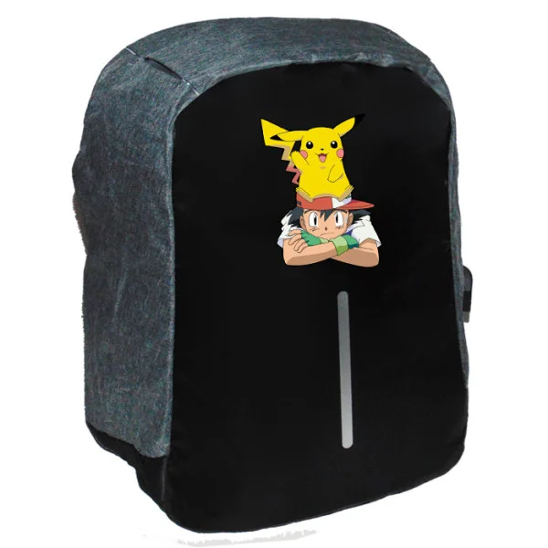 Φωτογραφία προϊόντος: Takeposition Anime Pikachu and Ash Σχολική τσάντα Razor 1κεντρική θέση Rpet 600D 44Y x 34Μ x 10Π Μαύρο/γκρι 973-1093-07