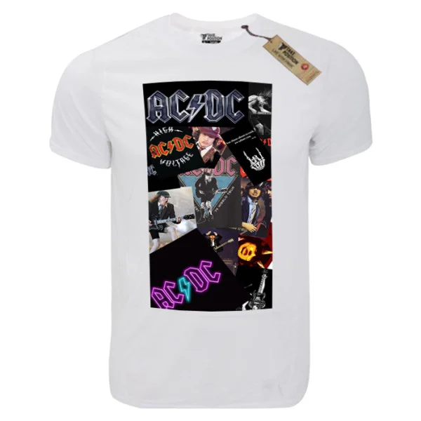 Φωτογραφία προϊόντος: T-shirt unisex Takeposition T-cool λευκό Acdc Collage, 900-7510