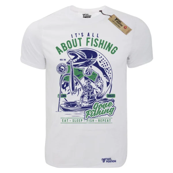 Φωτογραφία προϊόντος: T-shirt unisex Takeposition T-cool λευκό All About Fishing, 900-2002