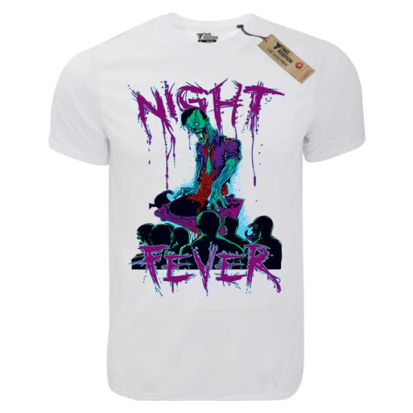 Φωτογραφία προϊόντος: T-shirt unisex Takeposition T-cool λευκό Night fever, 900-7598