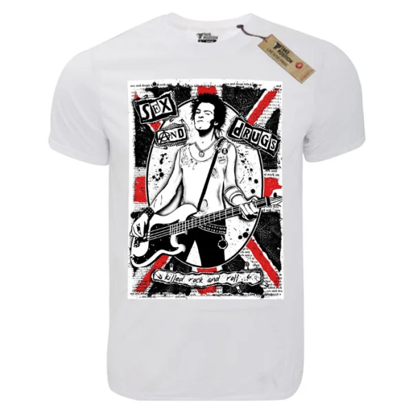Φωτογραφία προϊόντος: T-shirt unisex Takeposition T-cool λευκό Sex Pistols sex and drugs, 900-7622