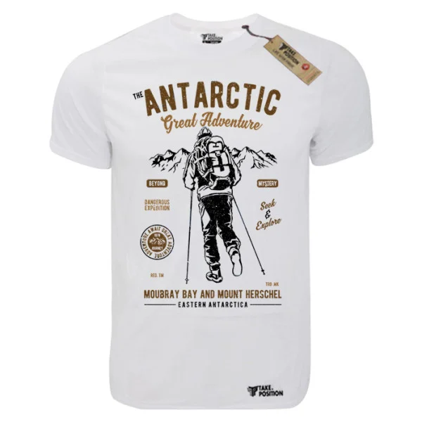 Φωτογραφία προϊόντος: T-shirt unisex Takeposition T-cool λευκό Antartic adventure, 900-2003