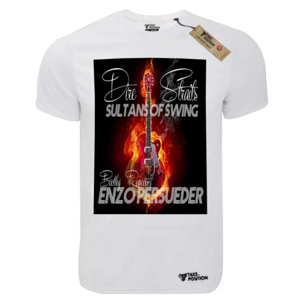 Φωτογραφία προϊόντος: TakePosition T-shirt unisex T-cool λευκό Dire Staits, Sultan of swing, 900-7698