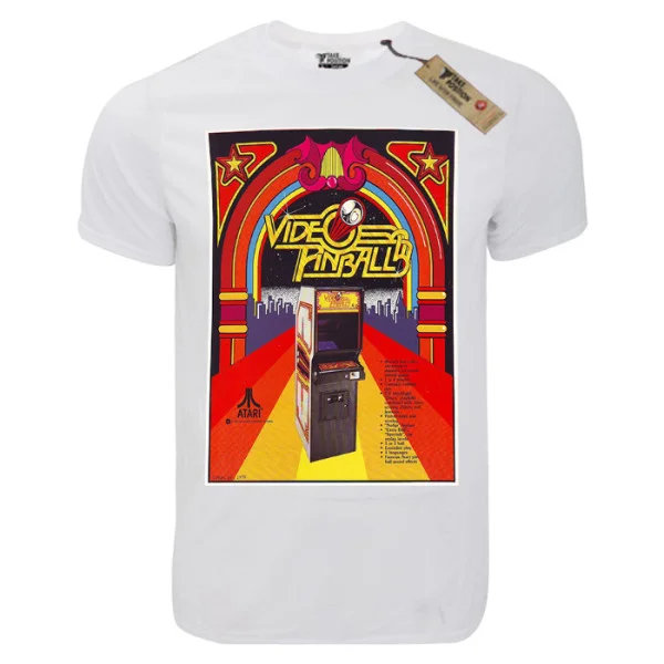 Φωτογραφία προϊόντος: T-shirt unisex Takeposition T-cool λευκό Video Pinball, 900-4605