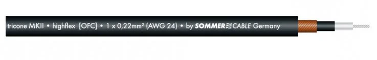 Φωτογραφία προϊόντος: Sommer TRICONE MKII BLK - Καλώδιο line οργάνου unbalced σε χρώμα Black