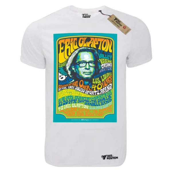 Φωτογραφία προϊόντος: TakePosition T-shirt unisex T-cool λευκό Eric Clapton 40 years, 900-7715