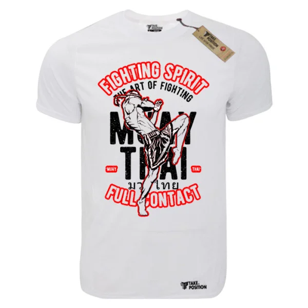 Φωτογραφία προϊόντος: T-shirt unisex Takeposition T-cool λευκό Fighting spirit, 900-5551