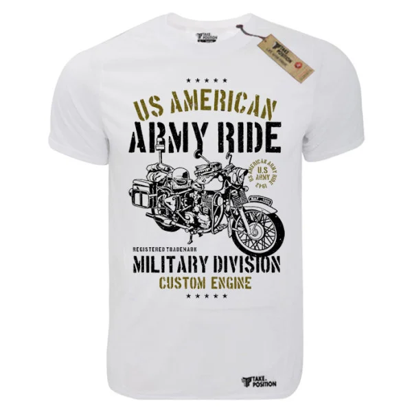 Φωτογραφία προϊόντος: T-shirt unisex Takeposition T-cool λευκό Army Ride, 900-9025