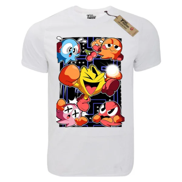 Φωτογραφία προϊόντος: T-shirt unisex Takeposition T-cool λευκό Pacman Trouble, 900-4585