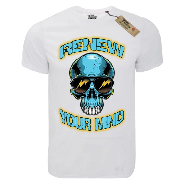 Φωτογραφία προϊόντος: T-shirt unisex Takeposition T-cool λευκό Renew your mind, 900-8001