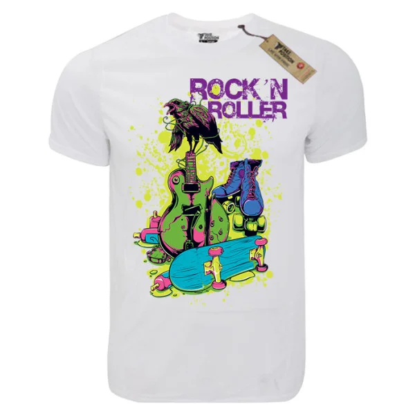 Φωτογραφία προϊόντος: T-shirt unisex Takeposition T-cool λευκό Rock and roller, 900-7597