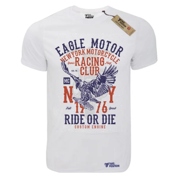Φωτογραφία προϊόντος: TakePosition T-shirt unisex T-cool λευκό Eagle motor, 900-9033