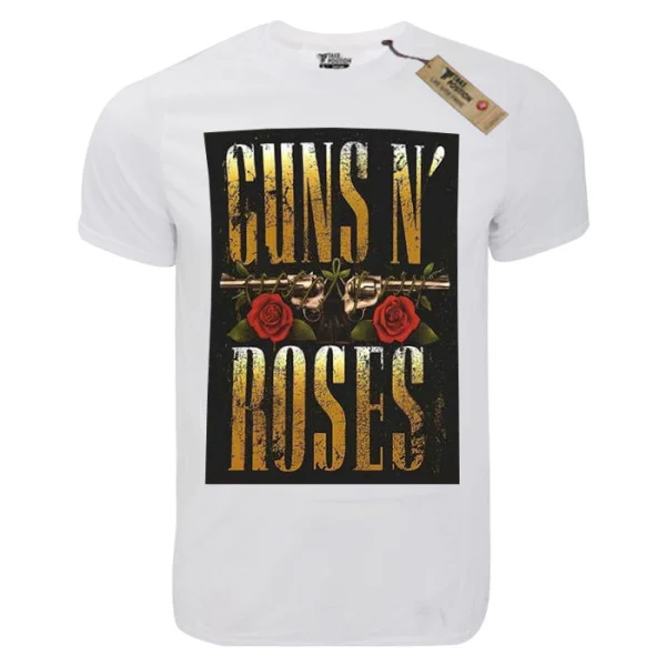 Φωτογραφία προϊόντος: T-shirt unisex Takeposition T-cool λευκό Guns and Roses, guns and letters 900-7629