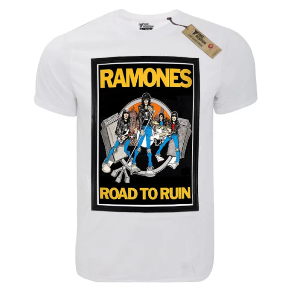 Φωτογραφία προϊόντος: T-shirt unisex Takeposition T-cool λευκό Ramones road to run 900-7568
