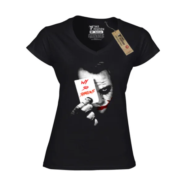 Φωτογραφία προϊόντος: T SHIRT V ΛΑΙΜΟΚΟΨΗ ΓΥΝΑΙΚΕΙΑ, TAKEPOSITION, SO SERIOUS, ΜΑΥΡΟ/ SMALL, 502-8502-prosf