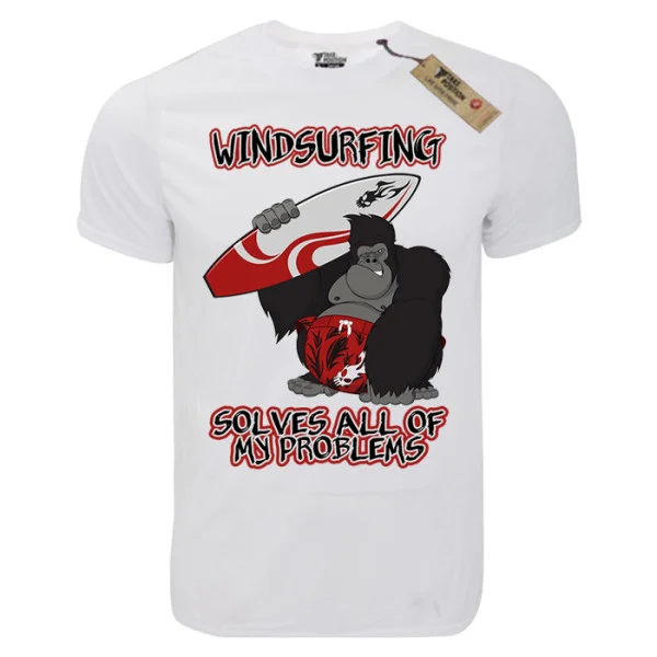 Φωτογραφία προϊόντος: TakePosition T-shirt unisex T-cool λευκό Windsurfing solves problem, 900-5526